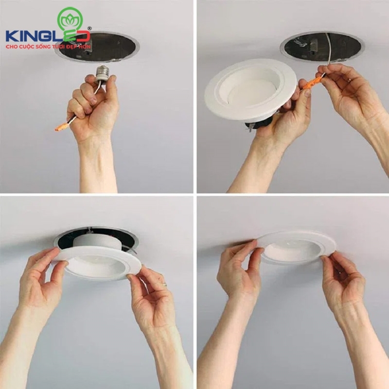 Khi lắp đèn trần thạch cao để thay bóng mới cần tiến hành đúng kỹ thuật